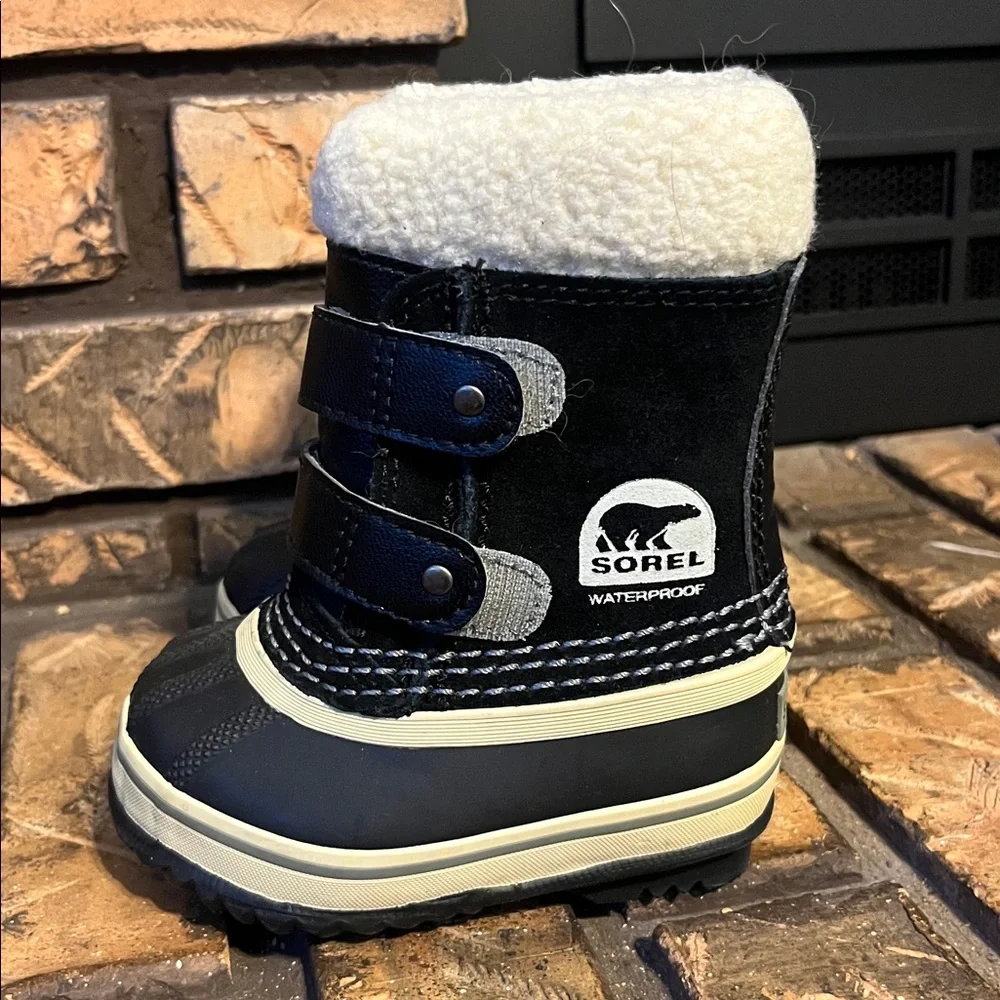 Sorel Toddler Black 1964 PAC Strap Winter Boots Size 4‎